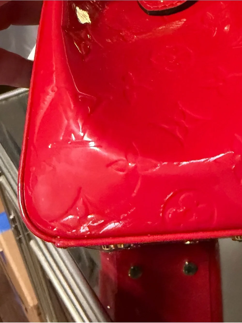 Louis Vuitton Vernis Brea MM Red Pomme D’Amour COA